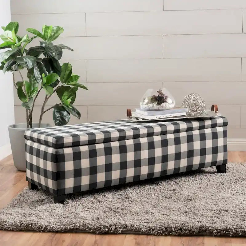Modern Upholstered Storage Bench for Living Room Entryway