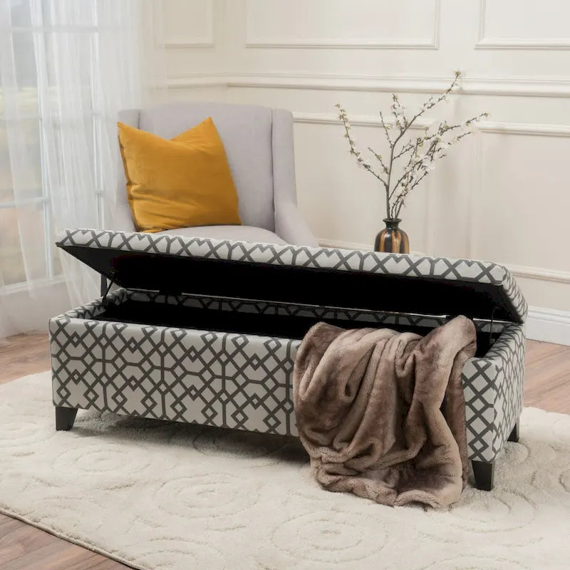 Banc de rangement moderne rembourré pour entrée de salon