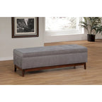 Brooke Transitional Wood Trim Tufted Storage Ottoman