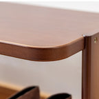 Banc porte-chaussures, meuble de rangement à chaussures en bambou à 2 niveaux, banc d'entrée