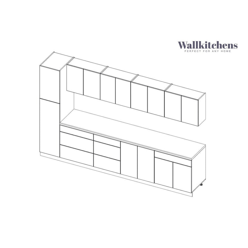 Collection Cuisine Élégante, Base Noire, Largeur 11 pi - 135 x 24