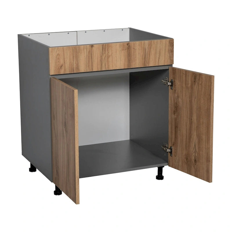 Meuble sous-évier 36 po - Porte double haute - Gris - 36 x 34 1/2 x 23 3/8