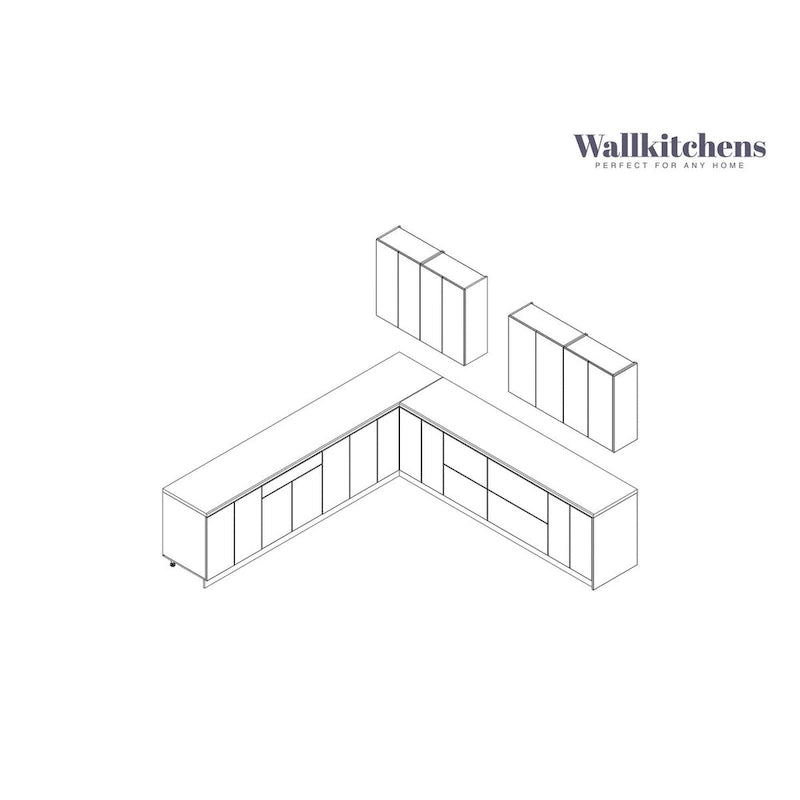 Collection Kitchen Prodigy, base blanche mate, largeur 11 pi (130 x 130 po)