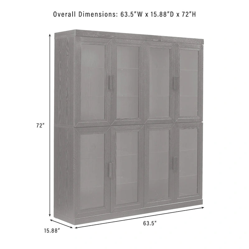 Ensemble de 2 armoires de rangement de cuisine Crosley Essen avec portes vitrées