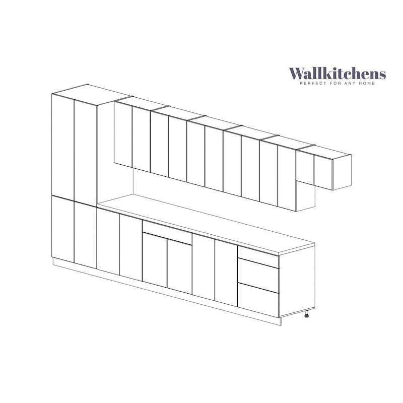 Cuisine Imperial Collection, base grise, largeur 15 pi - 174 x 24