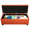 Sole Secret Diamond Tufted CAN PUMPKIN Linen Storage Bench