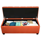 Sole Secret Diamond Tufted CAN PUMPKIN Linen Storage Bench