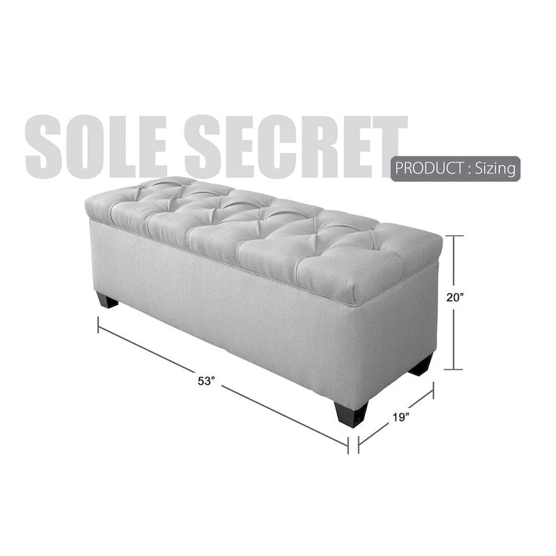 Banc de rangement en lin Sole Secret Diamond Tufted CAN PUMPKIN