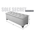 Banc de rangement en lin Sole Secret Diamond Tufted CAN PUMPKIN