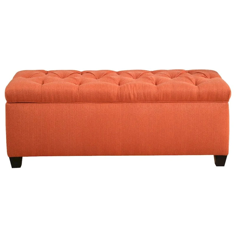 Banc de rangement en lin Sole Secret Diamond Tufted CAN PUMPKIN