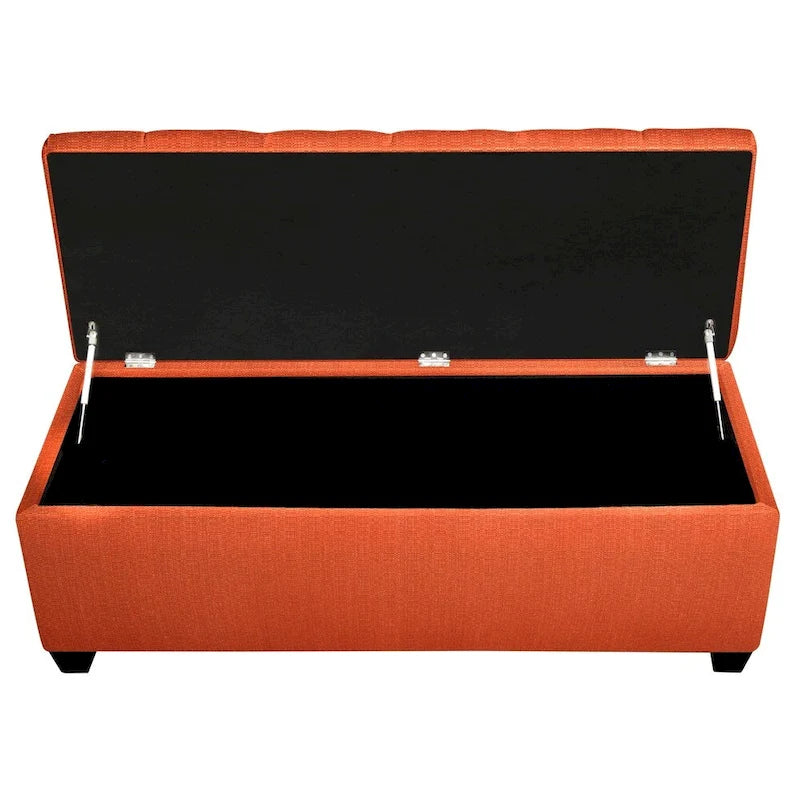 Banc de rangement en lin Sole Secret Diamond Tufted CAN PUMPKIN