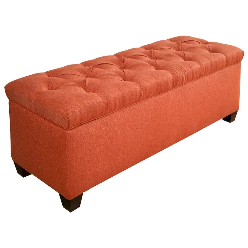 Banc de rangement en lin Sole Secret Diamond Tufted CAN PUMPKIN