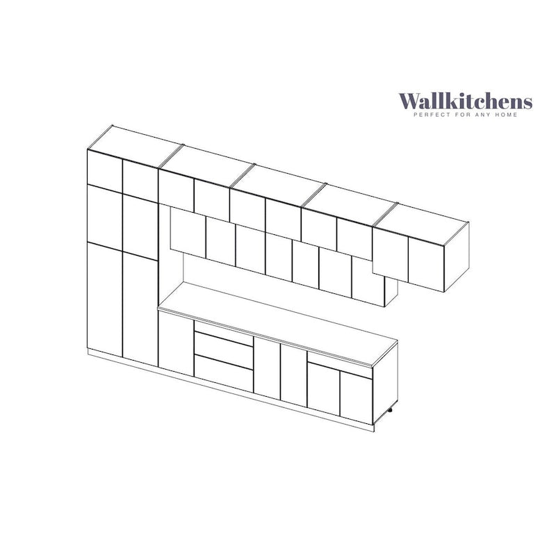 Collection Kitchen Serene, base blanche mate, largeur 15 pi (180 x 107 po)