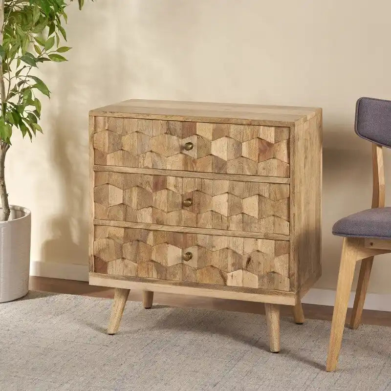 Commode moderne en bois à 3 tiroirs - Non disponible