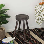 Ensemble de 2 tabourets ronds antiques en bois, style cabane en rondins