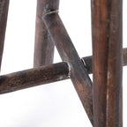 Ensemble de 2 tabourets ronds antiques en bois, style cabane en rondins