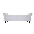 Banc ottoman avec accoudoirs, banc en cuir PU capitonné, tabouret de canapé avec repose-pieds pour entrée, salon et fenêtre