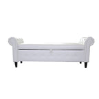 Banc ottoman avec accoudoirs, banc en cuir PU capitonné, tabouret de canapé avec repose-pieds pour entrée, salon et fenêtre