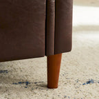 Banc ottoman avec accoudoirs, banc en cuir PU capitonné, tabouret de canapé avec repose-pieds pour entrée, salon et fenêtre