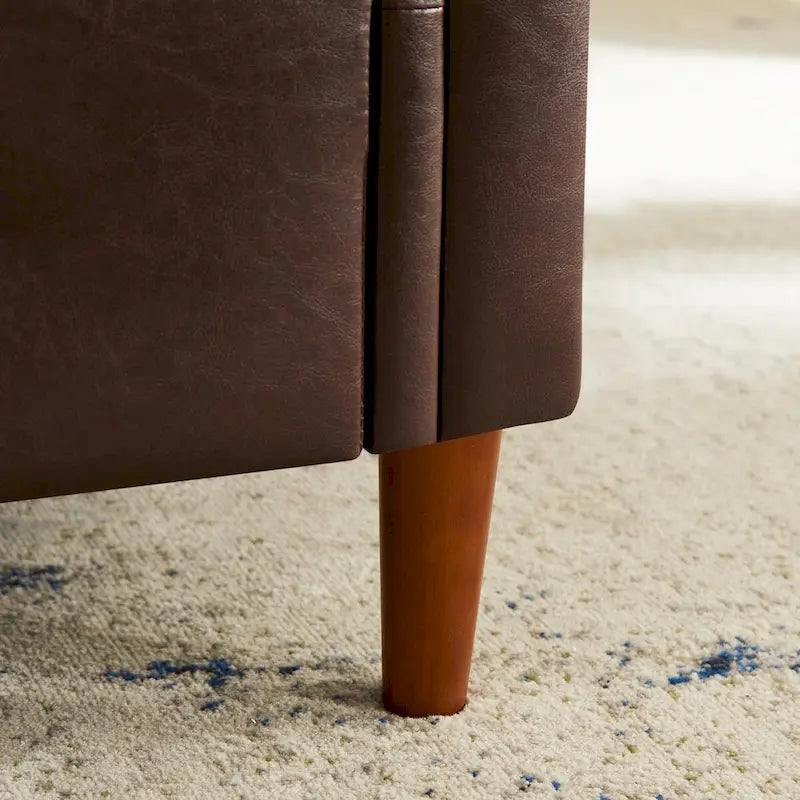 Banc ottoman avec accoudoirs, banc en cuir PU capitonné, tabouret de canapé avec repose-pieds pour entrée, salon et fenêtre