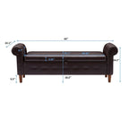 Banc ottoman avec accoudoirs, banc en cuir PU capitonné, tabouret de canapé avec repose-pieds pour entrée, salon et fenêtre