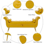 Banc ottoman avec accoudoirs, banc en cuir PU capitonné, tabouret de canapé avec repose-pieds pour entrée, salon et fenêtre