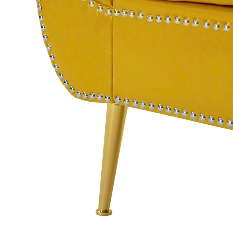 Banc ottoman avec accoudoirs, banc en cuir PU capitonné, tabouret de canapé avec repose-pieds pour entrée, salon et fenêtre