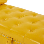 Banc ottoman avec accoudoirs, banc en cuir PU capitonné, tabouret de canapé avec repose-pieds pour entrée, salon et fenêtre