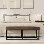 Banc ottoman rectangulaire contemporain WYNDENHALL Kerwood de 112 cm de large - 37 cm de profondeur x 112 cm de largeur x 47 cm de hauteur