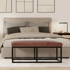 Banc ottoman rectangulaire contemporain WYNDENHALL Kerwood de 112 cm de large - 37 cm de profondeur x 112 cm de largeur x 47 cm de hauteur