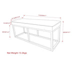 Banc ottoman rectangulaire contemporain WYNDENHALL Kerwood de 112 cm de large - 37 cm de profondeur x 112 cm de largeur x 47 cm de hauteur