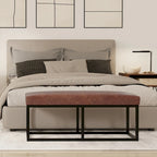 Banc ottoman rectangulaire contemporain WYNDENHALL Kerwood de 112 cm de large - 37 cm de profondeur x 112 cm de largeur x 47 cm de hauteur