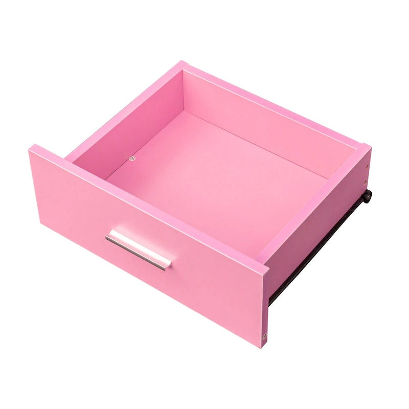 Postes de coiffure avec étagère de rangement à 2 niveaux et porte, armoire de rangement pour coiffure avec 2 tiroirs