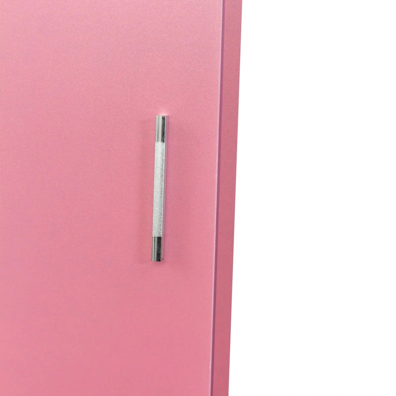 Postes de coiffure avec étagère de rangement à 2 niveaux et porte, armoire de rangement pour coiffure avec 2 tiroirs