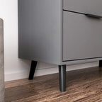 Meuble de rangement à 3 tiroirs et étagère réglable, meuble style milieu du siècle avec porte, meuble d'appoint