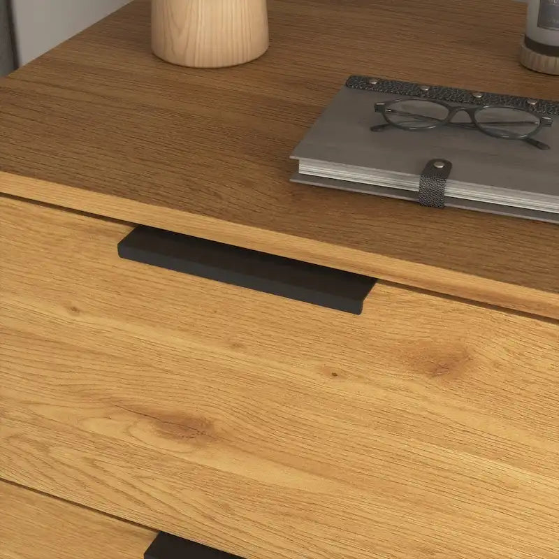 Meuble de rangement à 3 tiroirs et étagère réglable, meuble style milieu du siècle avec porte, meuble d'appoint