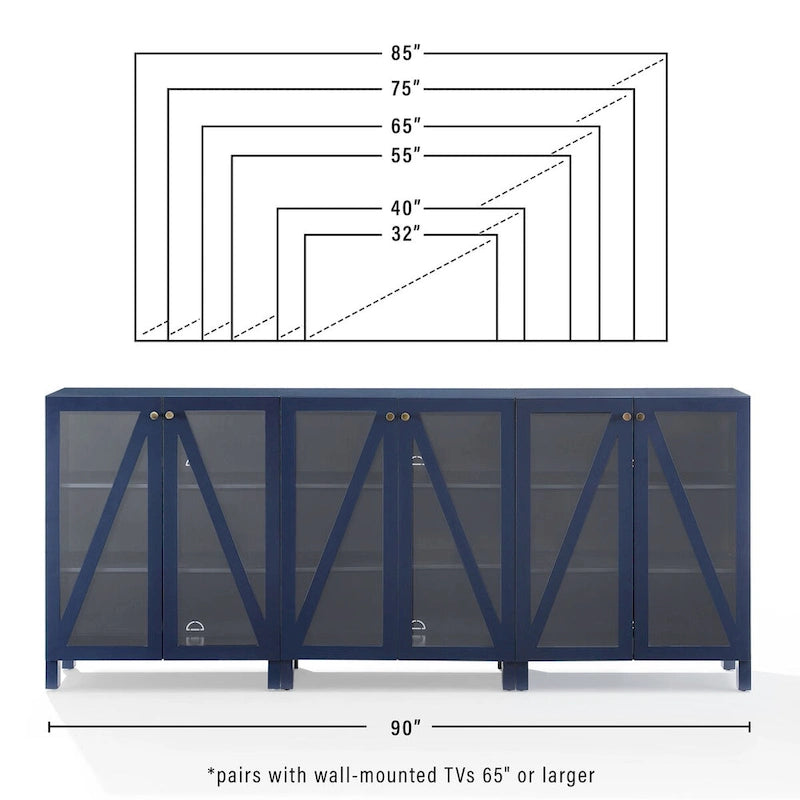 Ensemble de 3 meubles de rangement multimédia Crosley Cassai