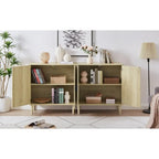 Meuble d'appoint Grondin style bohème à 2 portes, buffet/console de rangement moderne du milieu du siècle pour bureau à domicile