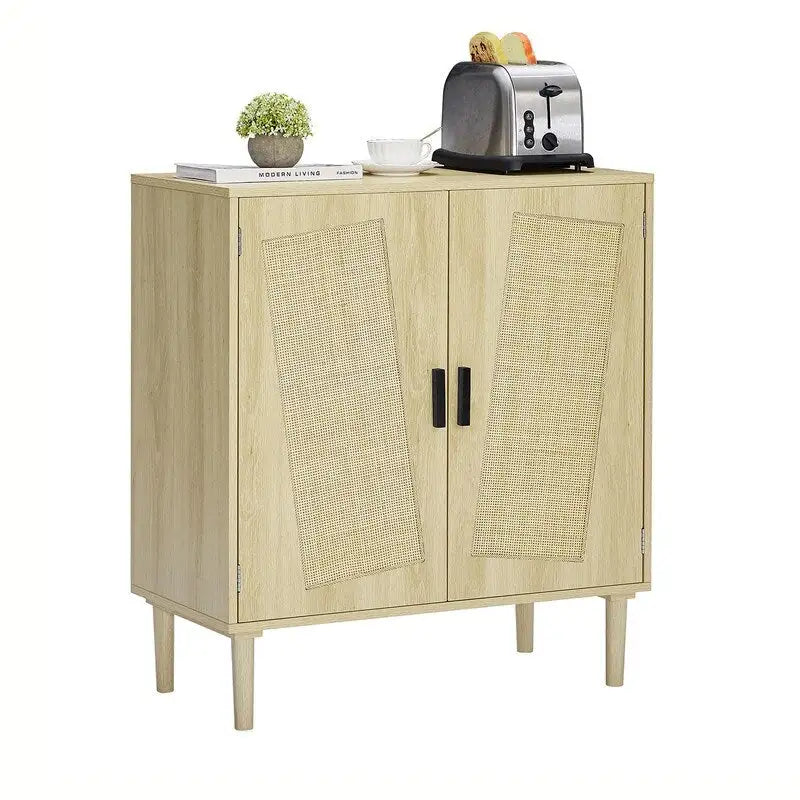 Meuble d'appoint Grondin style bohème à 2 portes, buffet/console de rangement moderne du milieu du siècle pour bureau à domicile