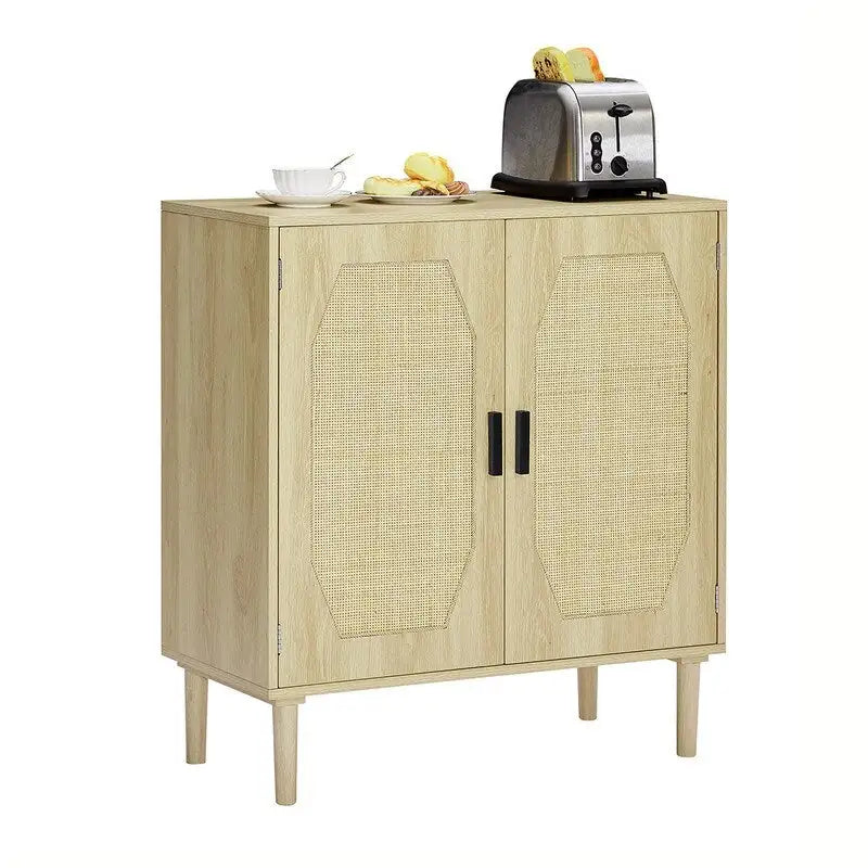 Meuble d'appoint Grondin style bohème à 2 portes, buffet/console de rangement moderne du milieu du siècle pour bureau à domicile