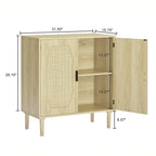 Meuble d'appoint Grondin style bohème à 2 portes, buffet/console de rangement moderne du milieu du siècle pour bureau à domicile