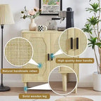 Meuble d'appoint Grondin style bohème à 2 portes, buffet/console de rangement moderne du milieu du siècle pour bureau à domicile