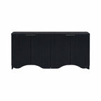 Meuble à quatre portes à rayures verticales et motif ondulé