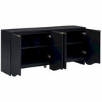 Meuble à quatre portes à rayures verticales et motif ondulé