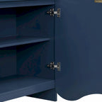 Meuble à quatre portes à rayures verticales et motif ondulé