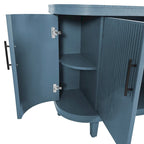 Buffet moderne incurvé en bois avec 4 portes et étagères réglables