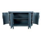 Buffet moderne incurvé en bois avec 4 portes et étagères réglables