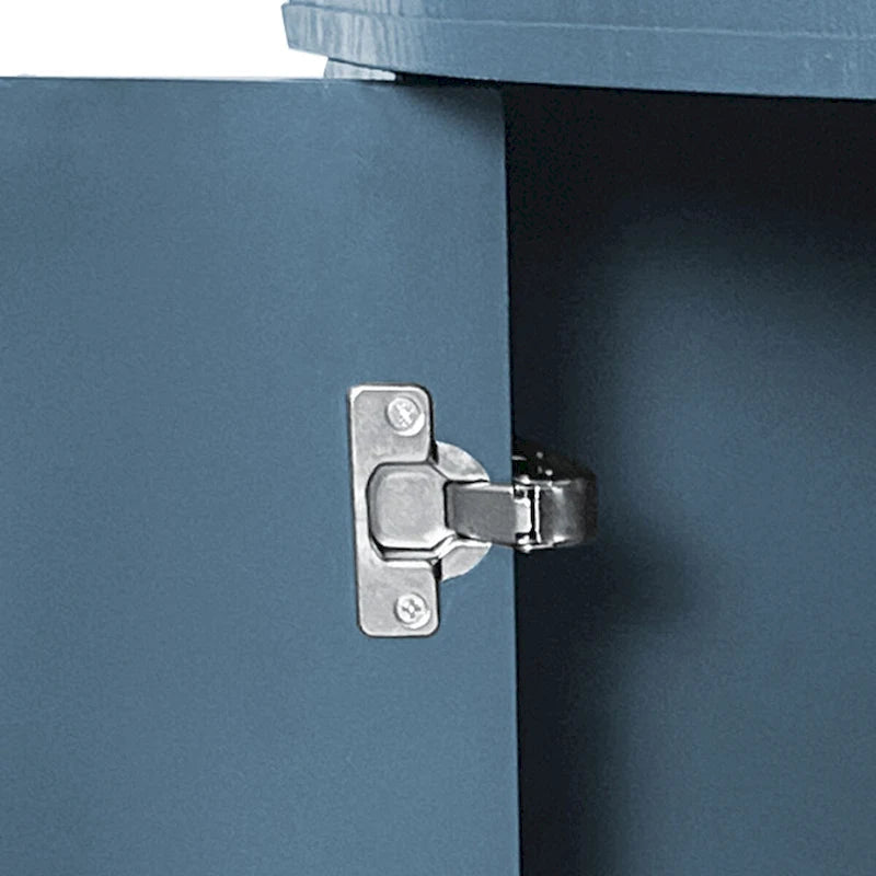 Buffet moderne incurvé en bois avec 4 portes et étagères réglables