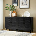 Ensemble de 2 meubles d'appoint Joseph Midcentury de 76 cm de haut et 2 portes, par HULALA HOME
