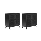 Ensemble de 2 meubles d'appoint Joseph Midcentury de 76 cm de haut et 2 portes, par HULALA HOME